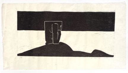 马德胜（1952）
《海》
纸本版画
右下角签名并标注日期“1981”
左下角标注作品名称并编号“3