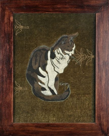 CARAYON
Sitzende Katze
Öl auf Samt
In der Mitte re