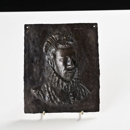 Seltene rechteckige Plakette aus geschmiedetem und