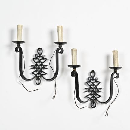 In the spirit of René PROU

Pair of two-light wrou