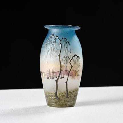 MULLER FRERES

An oblong vase with a slightly flar