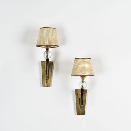 ARLUS PARIS

Pair of single-arm wall sconces in gi