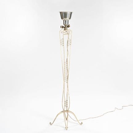 LYON-STYLE WORK

A cream-painted iron floor lamp, 