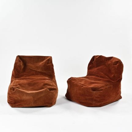 WORK 1970

Pair of two low armchairs, known as "po