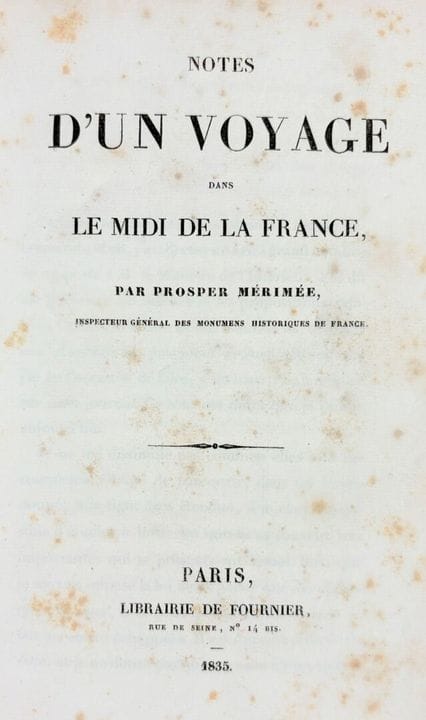 MÉRIMÉE (Prosper). Apuntes de un viaje por el sur 