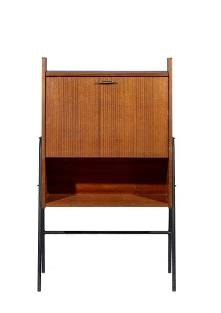 Secretario modernista de madera chapada barnizada 