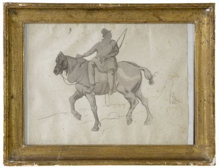 Scuola francese del XIX secolo. 
Cavaliere.
Inchio