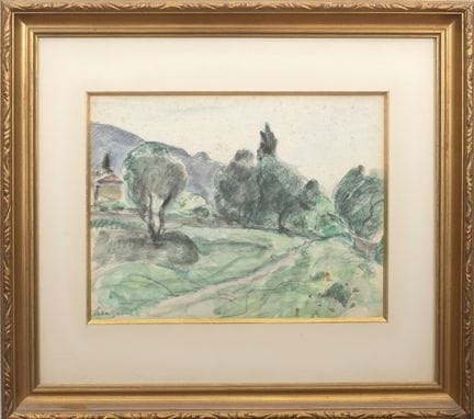 Henri LEBASQUE (1865-1937).
Paysage.
Encre et lavi