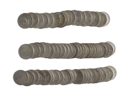 70 x 5 FRANCHI, tipo "La Seminatrice", in argento.