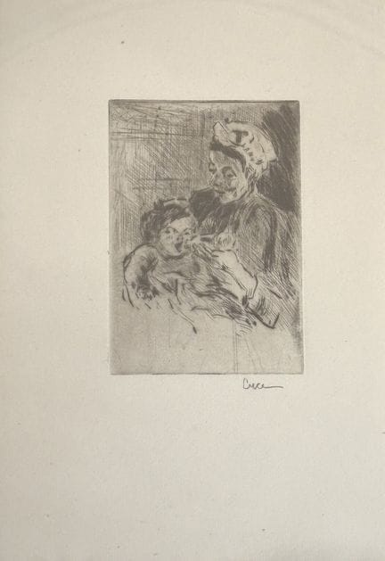 Maximilien LUCE (1858-1941).
Madre e hijo.
Punta s