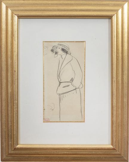 Fernand PIET (1869-1942).
Femme au chapeau.
Crayon