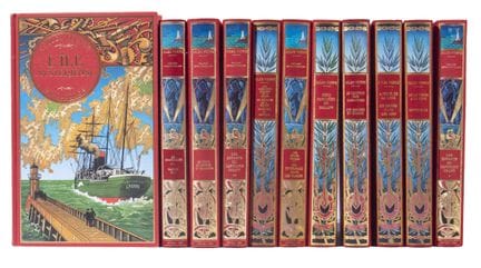 Ensemble de livres reliés. Jules Verne. 11 volumes