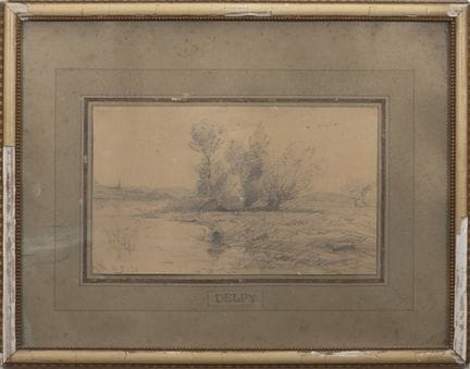 Camille DELPY (1842-1910).
Paysage arboré, bord de