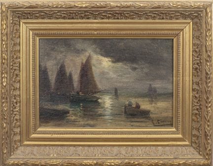 Scuola francese del XIX secolo.
Barche a vela e pe