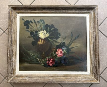 C. GONTHIER. „Stillleben mit Rosen“, Öl auf Leinwa