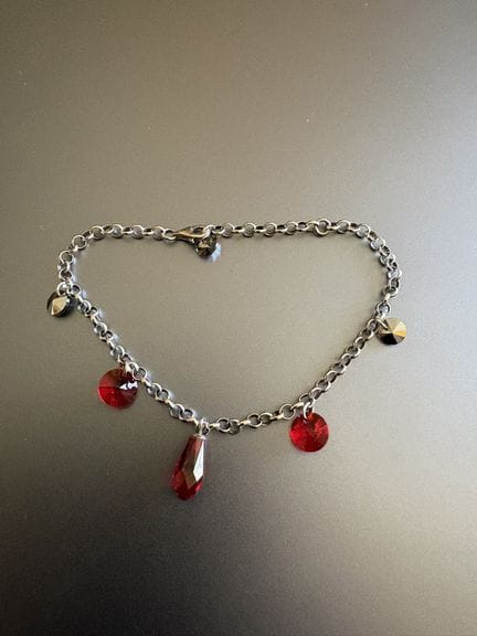 Armband aus 925er Silber und Kristall; Länge: 21 c