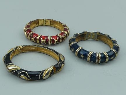 MARESCO. 3 Vintage-Armbänder aus vergoldetem Metal