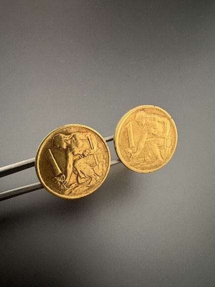 Wunderschönes Paar Manschettenknöpfe aus vergoldet