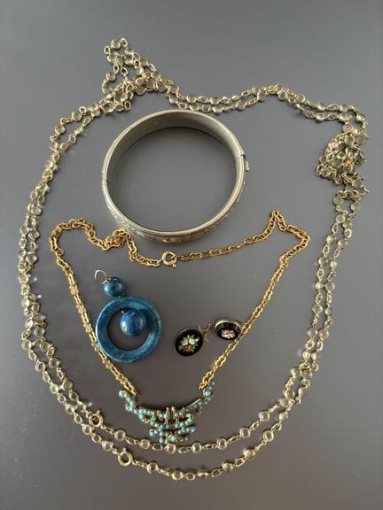 Set mit antikem Schmuck: Mosaik-Anhänger, Jaspis, 