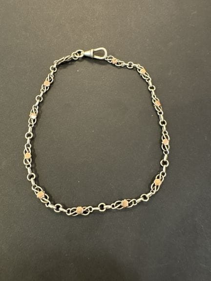 Vintage 800°/°° silver watch chain. Length: 25 cm.