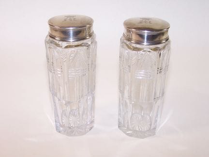 SILBER und KRONE Paar Flakons im gotischen Stil au