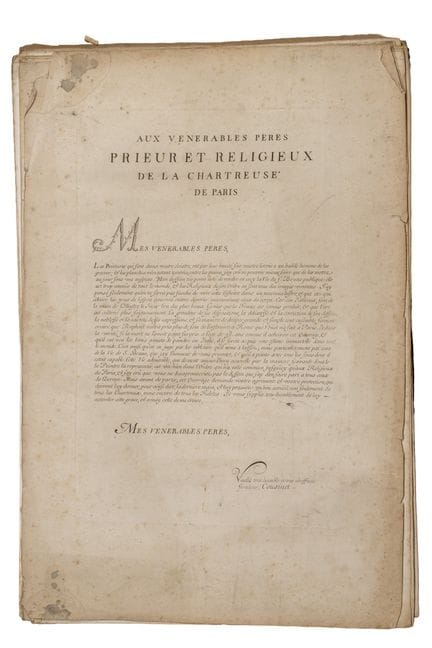 To the Venerable Priors and Monks of the Chartreus