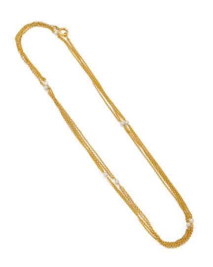 SAUTOIR OR ET PERLES
SAUTOIR en or jaune (750‰) co