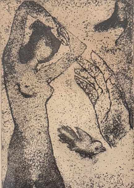 André GOEZU (born in 1939) 
Le Toucher
Lithograph
