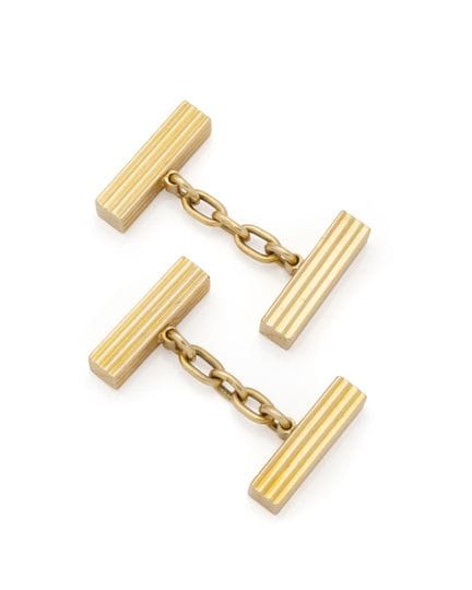 MELLERIO 
Paire de BOUTONS de MANCHETTES rectangul