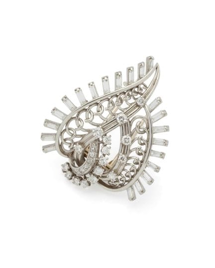 BOUCHERON 
CLIP DE CORSAGE "deux volutes formant u