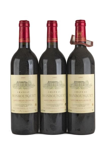 3 bouteilles CHÂTEAU MONBOUSQUET 1995 Saint-Emilio