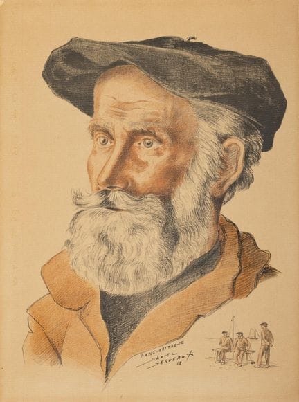 Daniel DERVEAUX ((1914-2010)
Portait d'homme
Techn