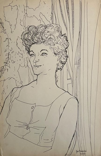 20th-CENTURY FRENCH SCHOOL
Portrait of a Woman
Ink