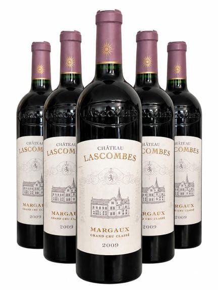 6 bouteilles CHÂTEAU LASCOMBES 2009 Margaux 
Etiqu