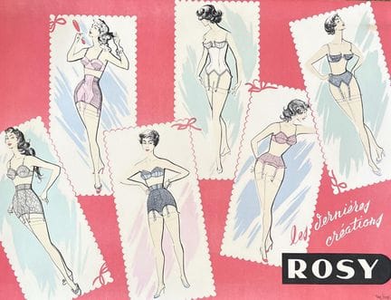 LINGERIE ROSY    
Bustier, corsetti, anni '50. 
Ca
