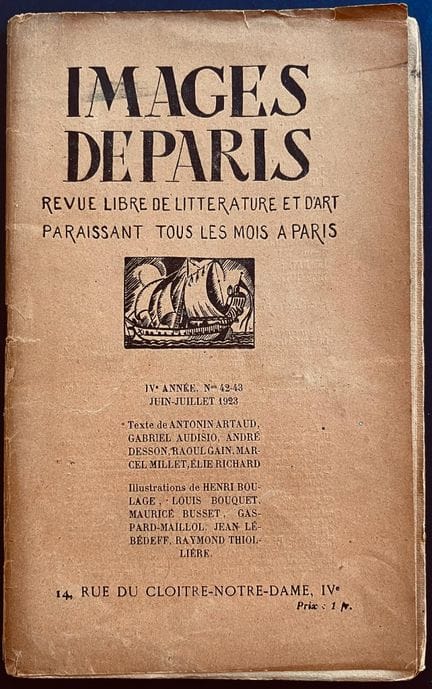 IMAGES DE PARIS 
Literary and art monthly; feature