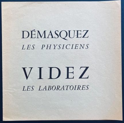 UNMASK THE DOCTORS, EMPTY THE LABORATORIES 
Surrea