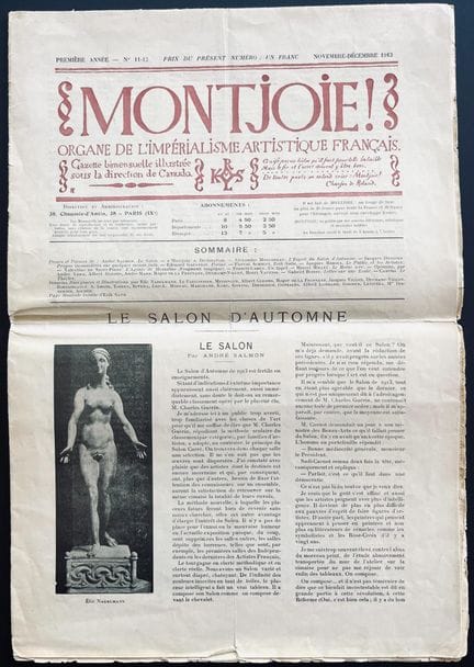 MONTJOIE! 
An avant-garde journal founded by art t