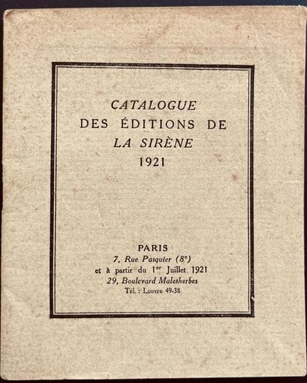 LES EDITIONS DE LA SIRENE 
Among their authors (pu