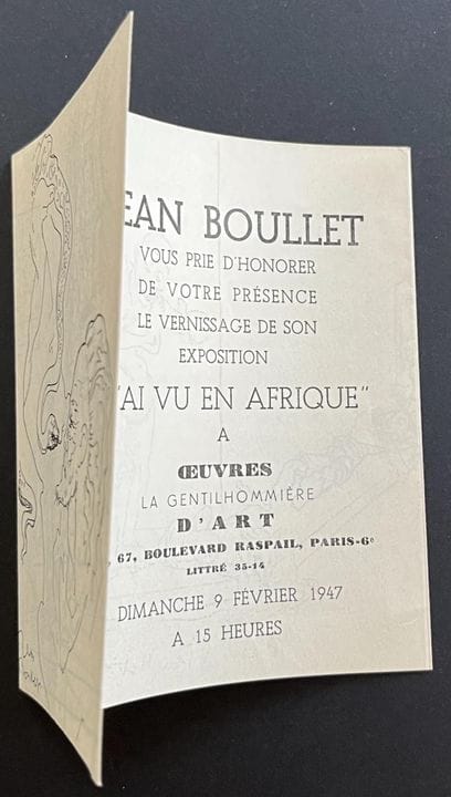 JEAN BOULLET 
Exhibition “J’ai vu en Afrique” at t