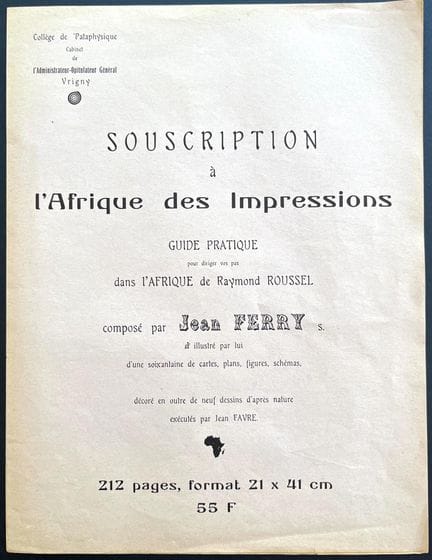 AFRICA OF IMPRESSIONS - COLLEGE OF PATAPHYSIQUE 
S