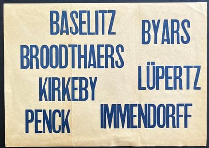 BROODTHAERS, BYARS, PENCK… 
Exhibition at the Mich
