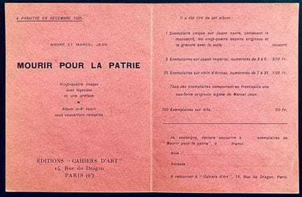 ANDRE AND MARCEL JEAN 
"Mourir pour la patrie" (To
