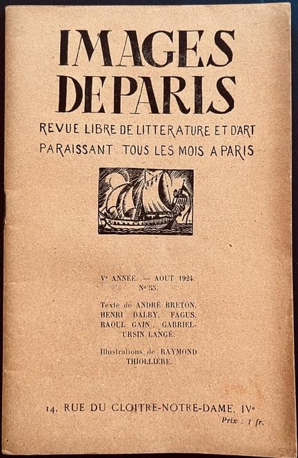 IMAGES DE PARIS 
Literary and art monthly; feature