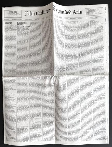 FILM CULTURE - EXPANDED ARTS 
A special issue conc