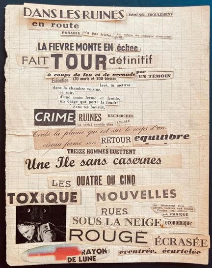 DADA, SURREALIST COLLAGE
Visual poem
Collage on gr