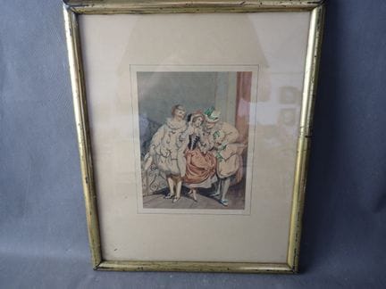 Aquarell, Figuren aus der Commedia dell’Arte, H: 2