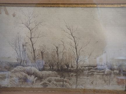 阿德里安·雅克·索泽（Adrien Jacques SAUZAY，1841-1928），风景画，钢笔