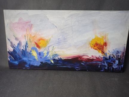 索菲亚·拉希尔（Sophia LAHLIL），《飞溅》（Splash），布面丙烯画，背面签名，30x