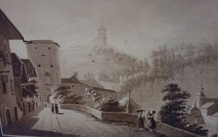 意大利画派，水洗，描绘一幅生动的风景画，19.5x27.5 厘米（画框不匹配造成小事故）